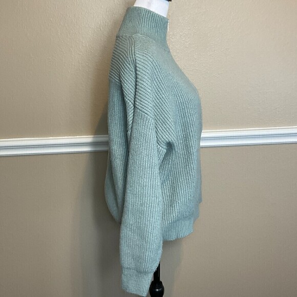 Icone Par Simons Womens Mint Sz M Sweater Ribbed Oversize Cozy Mock Turtleneck - Picture 5 of 12